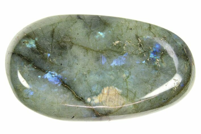 Flashy, Polished Labradorite Palm Stone - Madagascar #290554